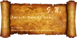 Imrich Maurícia névjegykártya